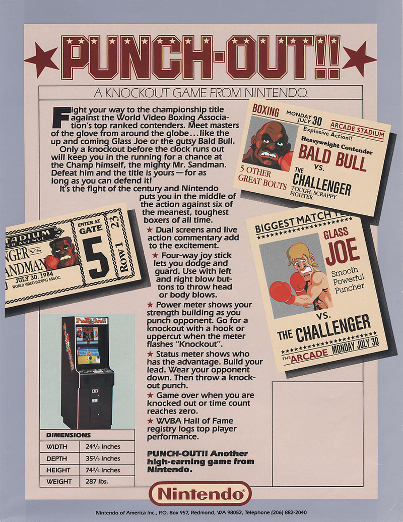 Illustration for article titled Vintage Punch-Out!! Arcade Flyer